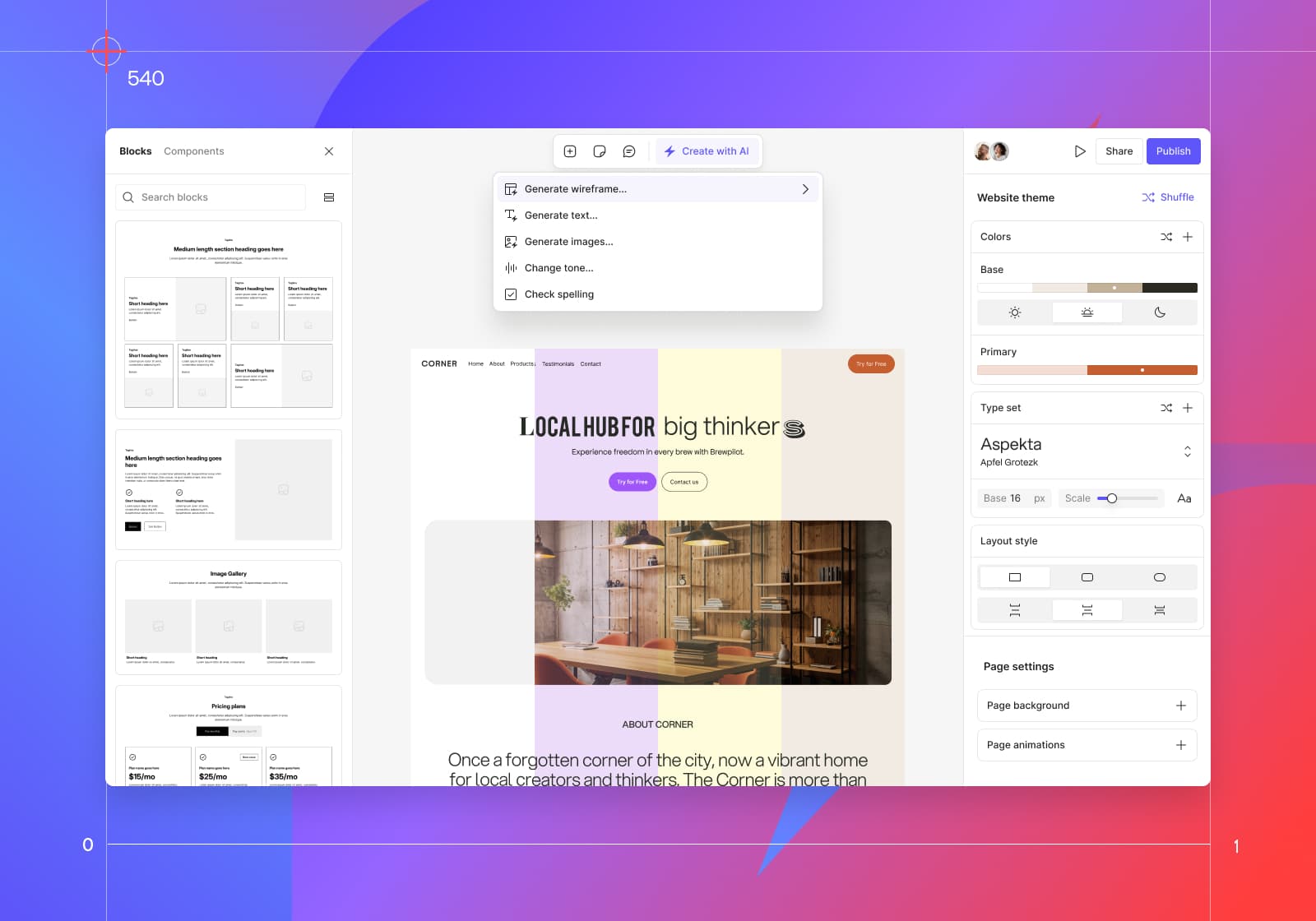 Finding traction for an AI web builder