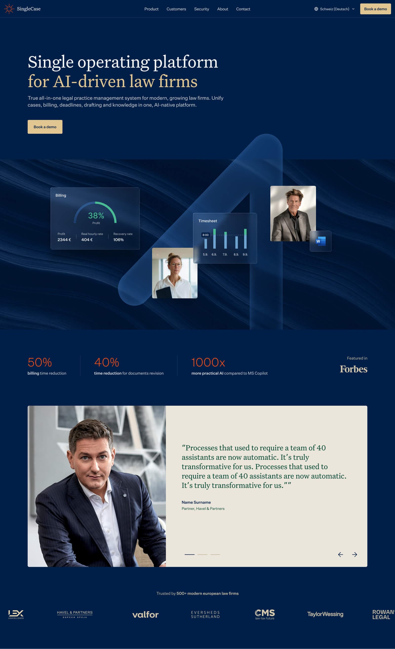 SingleCase legal practice platform website