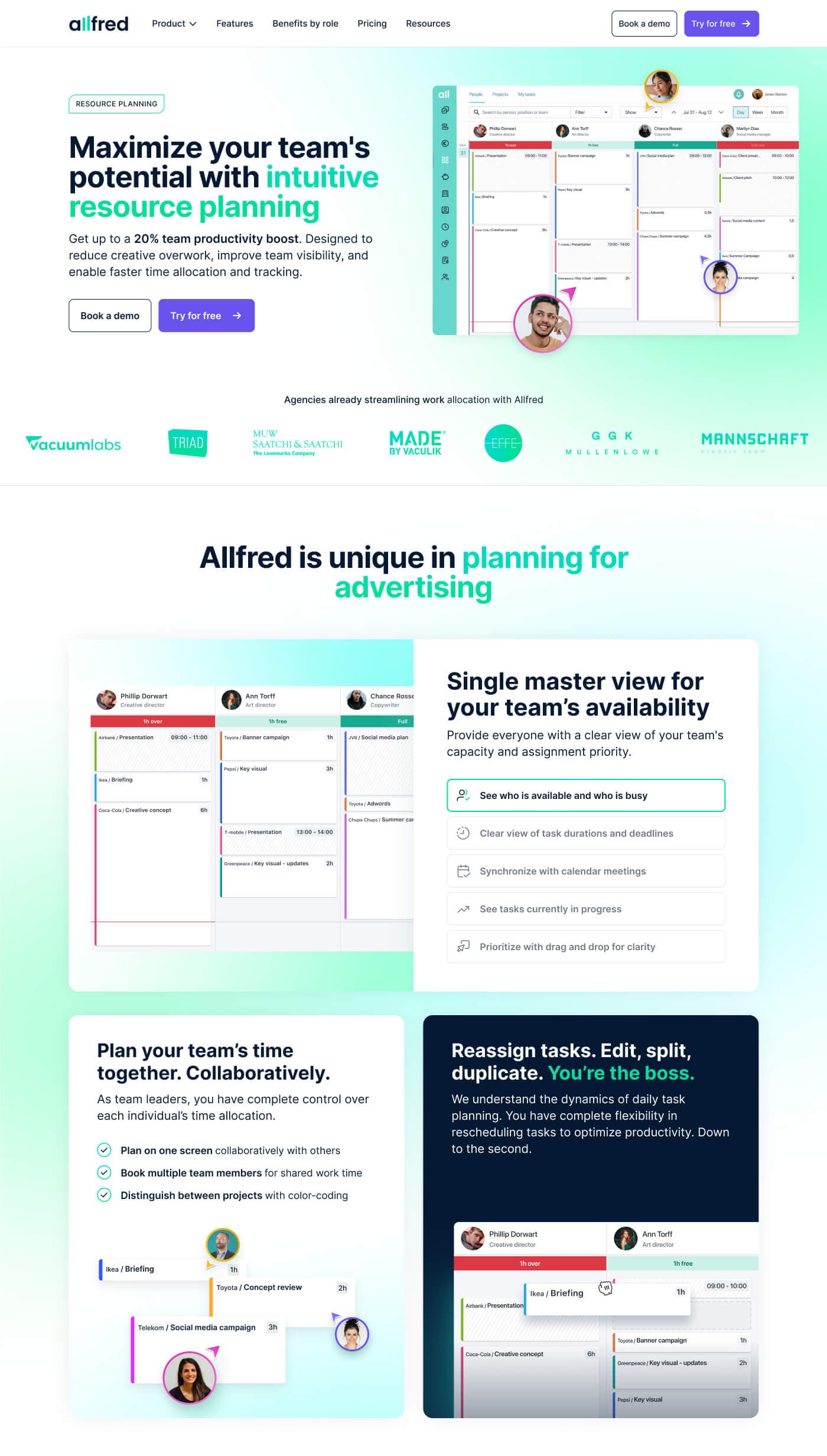 Allfred resource planning website